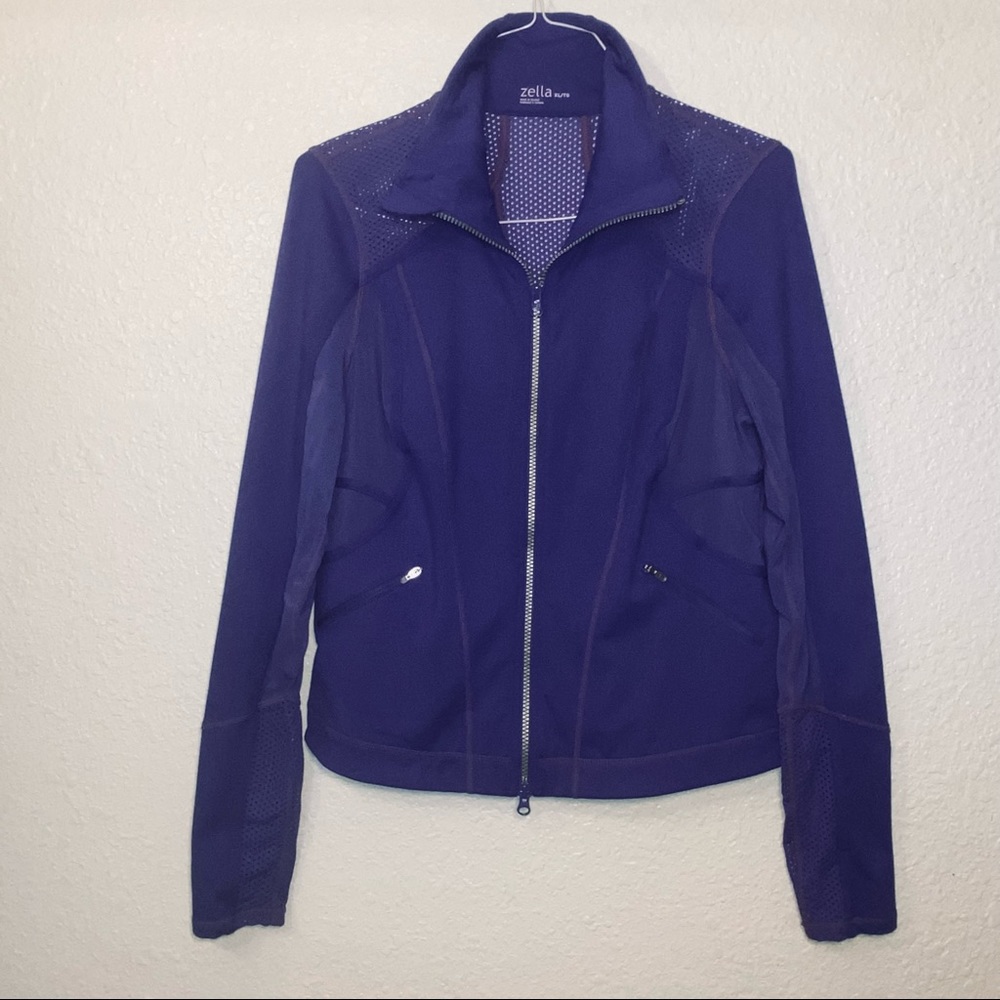 Zella Double Mesh workout Jacket Purple size XL